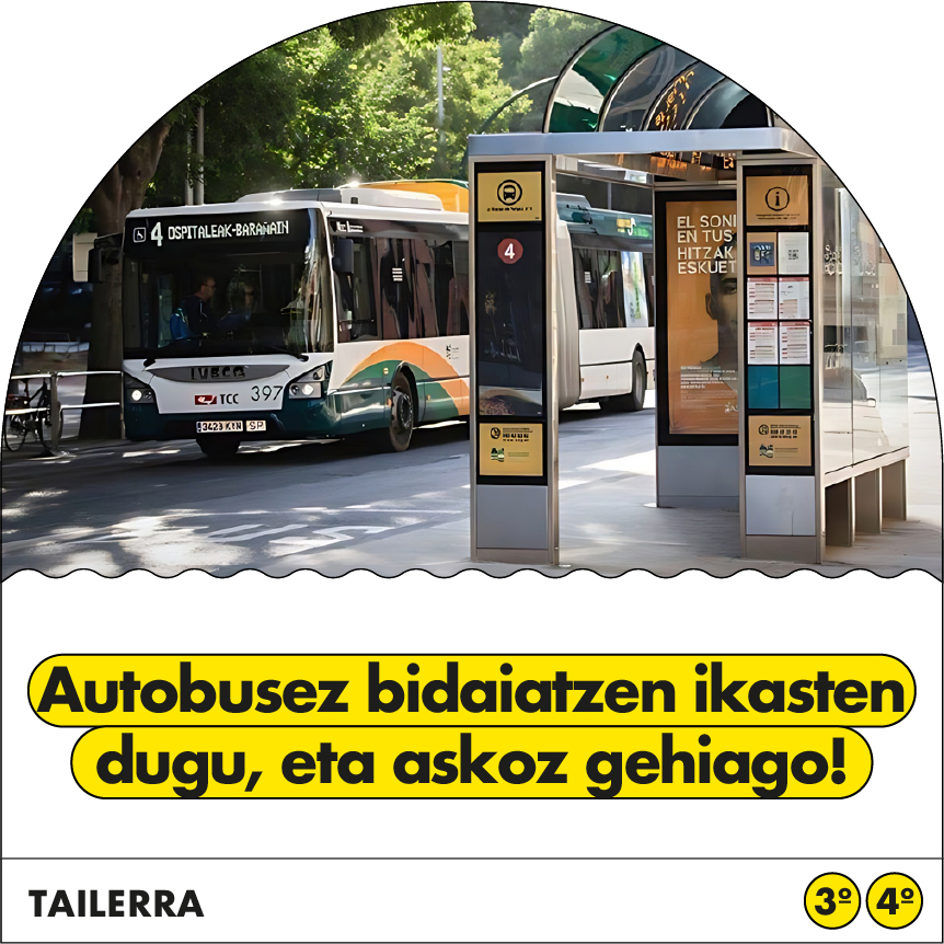 Autobusez bidaiatzen ikasten dugu eta askoz gehiago